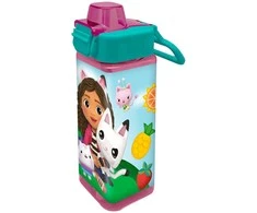 Kids Euroswan Hiszpania Vaikams skirtas „Euroswan“ – licencijuoti priedai. Kvadratinis buteliukas su snapeliu | „Gabi Cat House“ – 500 ml