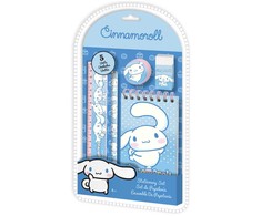 KIDS Rinkinys Mokyklinės prekės Cinnamoroll pieštukas sąsiuvinis liniuotė trintukas drožtukas / Cin0009