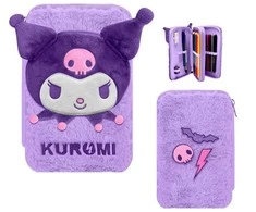 Hello Kitty Kuromi pūkuotas pieštukų dėklas, 2 skyrių