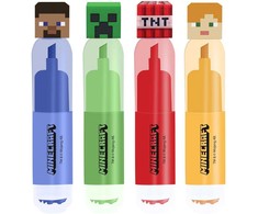 Kids Licensing Minecraft pack with 4 highlighters with stamp