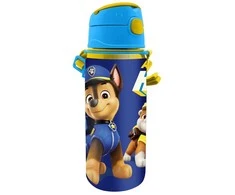 Kids Euroswan Hiszpania Kids Euroswan Vaikiškas aliumininis buteliukas su kandikliu „Euroswan“, 600 ml, „Paw Patrol“, „Paw Patrol“, „Chase Marshall“ / Pw1994