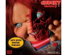 Mezco Toys Chucky Childs Play 3 Chucky Pizza Face talking figure 38cm