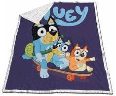 Moose Bluey Coral sherpa blanket 120x150cm