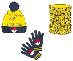 Nintendo Pokemon Pikachu snood, hat and gloves set