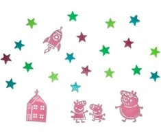 Paladone Paladone Peppa Pig Dekoratyviniai (sieniniai) lipdukai – šviečia tamsoje