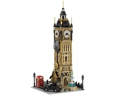 Pantasy Steampunk Clock Tower Big Ben statybiniai blokai 2424 vnt