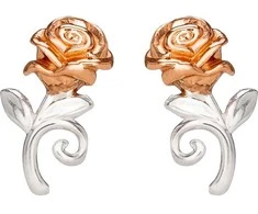 Peers Hardy Disney Beauty and the Beast Rose sterling sidabrinis earrings