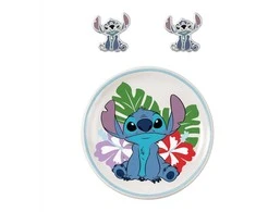 Peers Hardy Disney Stitch earrings + jewellery plate