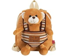 Perletti Benji Bear reversible backpack with plush toy 25cm