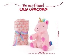 Perletti Lily Unicorn Soft blanket + plush toy 22cm
