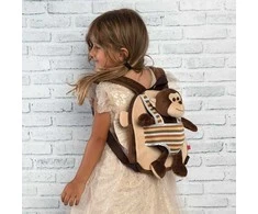 Perletti Max Monkey reversible backpack with plush toy 25cm
