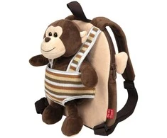 Perletti Max Monkey reversible backpack with plush toy 25cm