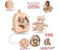 Perletti Milly Bear backpack with plush toy 26cm