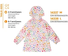 Perletti Strawberries raincoat with expandable back M
