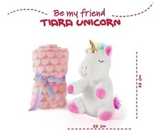 Perletti Tiara Unicorn Soft blanket + plush toy 22cm