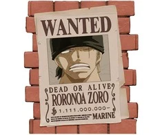 Plastoy One Piece Wanted Zoro money box figure 16cm
