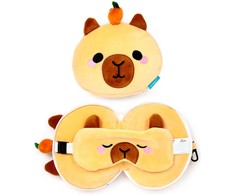 Puckator Capibara Duke Relaxeazzz travel pillow eye mask
