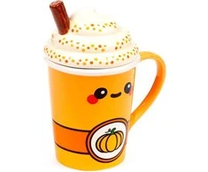 Puckator Foodiemals Latte pumpkin mug with lid 325ml