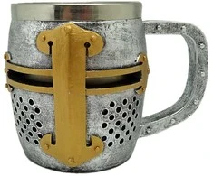 Puckator Medieval Knight Sidabrinis and Gold Helmet jug