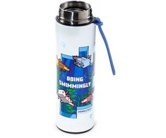 Puckator Minecraft Axolotl thermos stainless steel bottle thermometer 450ml