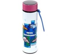Puckator Minecraft Axolotl thermos stainless steel bottle thermometer 450ml