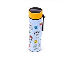Puckator Peanuts Snoopy &amp; Woodstock thermos stainless steel bottle thermometer 450ml
