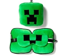 Puckator Relaxeazzz Minecraft Creeper travel pillow eye mask