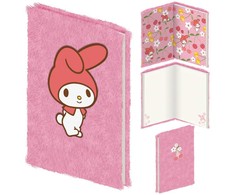 Pyramid Hello Kitty My Melody A5 plush notebook
