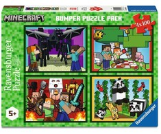 Ravensburger dėlionė 400 vienetų Minecraft Adventures 4x100