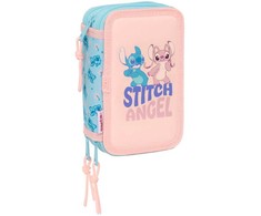 Safta Disney Stitch Ohana triple pencil case 37pcs