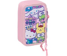 Safta Hello Kitty &amp; Friends triple pencil case 37pcs