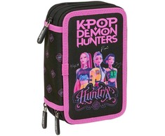 Safta Kpop Demon Hunters Negra triple plumier 37pcs