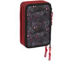 Safta Marvel Spiderman Miles Morales triple pencil case 37pcs