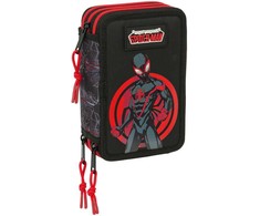 Safta Marvel Spiderman Miles Morales triple pencil case 37pcs
