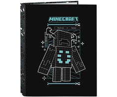 Safta Minecraft Screen A4 cardboard 4 rings binder