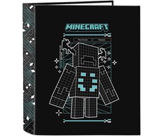 Safta Minecraft Screen A4 cardboard 4 rings binder