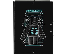 Safta Minecraft Screen A4 cardboard binder with flaps