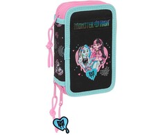Safta Monster High triple pencil case 37pcs