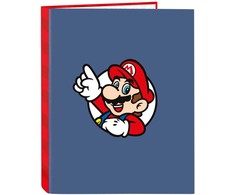 Safta Super Mario A4 cardboard 4 rings binder