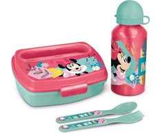 Stor Kombinacija pietų dėžutė + gertuvė + įrankiai - MINNIE - Rožinė - Stačiakampė - Vaikams - Tinka indaplovėms