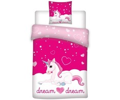 Unicorn microfibre duvet cover bed 90cm