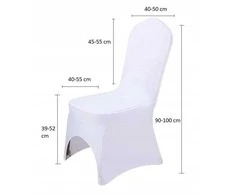Elastingi balti kėdžių užvalkalai 250 g/m², 10 vnt.