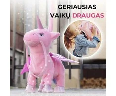 Interaktyvus vaikštantis ir dainuojantis pliušinis vienaragis