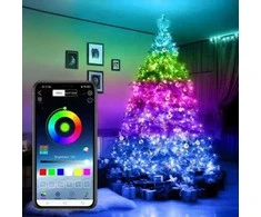 Išmani telefonu valdoma kalėdinių LED lempučių girlianda (100 LED)