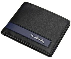 Natūralios odos vyriška piniginė RFID Pierre Cardin CB TILAK26 8806, juoda/mėlyna