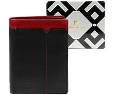 Natūralios odos vyriška piniginė RFID Pierre Cardin TILAK14 326, juoda + raudona