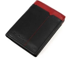 Natūralios odos vyriška piniginė RFID Pierre Cardin TILAK14 326, juoda + raudona