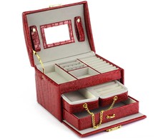 Papuošalų dėžutė PATRIZIA BEAUTY-18013-BL raudona