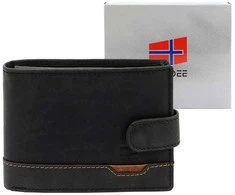 Vyriška odinė piniginė Nordee HJORT 8806A juoda