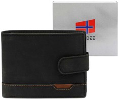 Vyriška odinė piniginė Nordee HJORT N992L juoda
